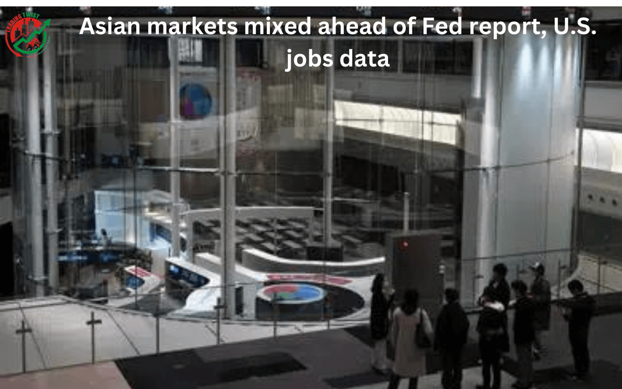 Asian markets mixed ahead of Fed report, U.S. jobs data