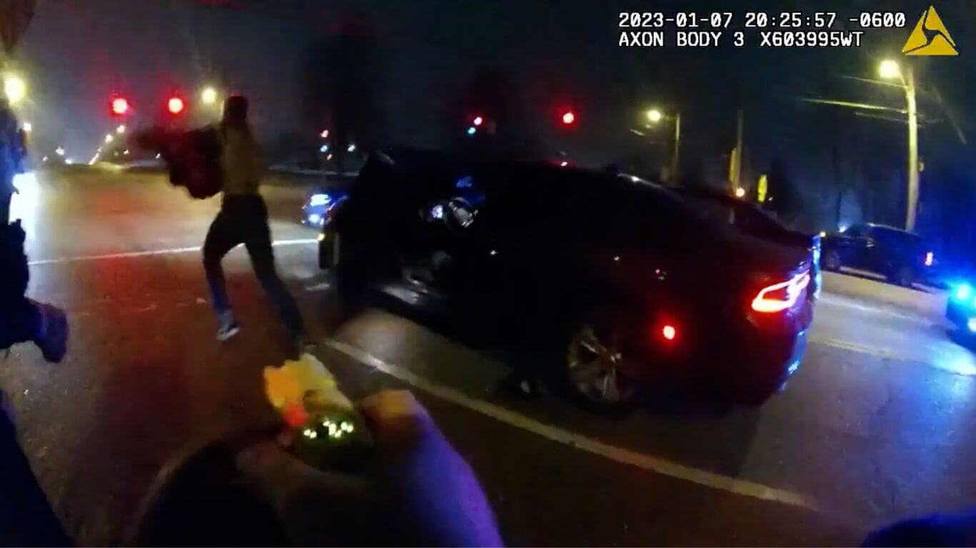 Tyre Nichols is seen on video being kicked and beaten by Memphis police officers